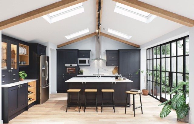A Cambridge kitchen in Indigo