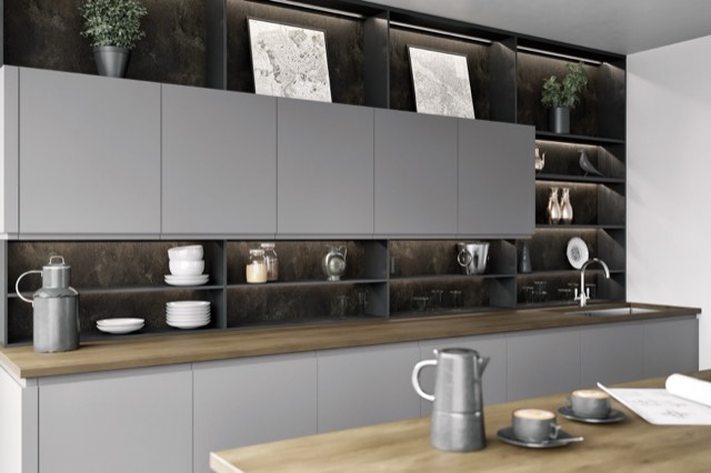 A Lucente Matt kitchen in Dust Grey