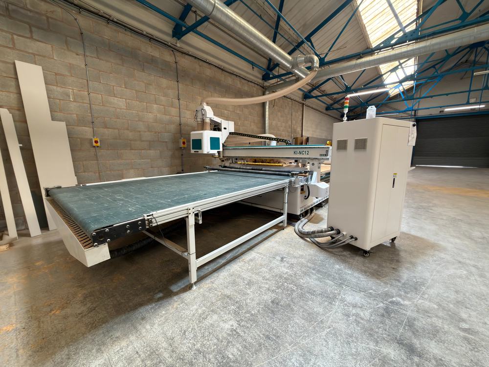 Our PRES-TEC CNC machine cutting cabinet panels